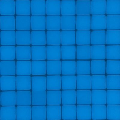 Pâte de verre en carrés 2,5 cm, bleue, luminescente. Pour piscines, hammams et douches.