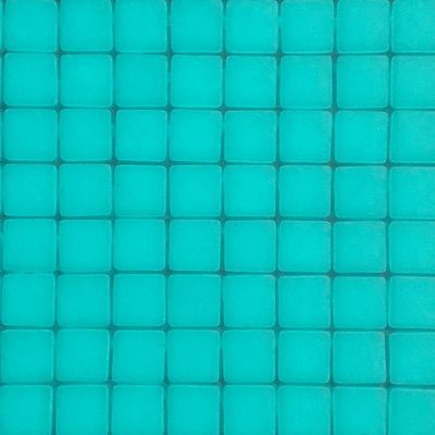 Pâte de verre en carrés 2,5 cm, verte, luminescente. Pour piscines, hammams et douches.