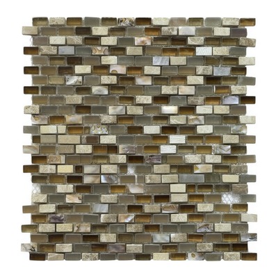 Mini-briques 23x15 : cristal ambré, gris dépoli, marbre beige et nacre