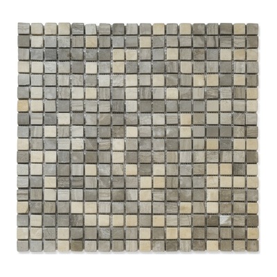Mini-trame 15 mm de marbre vieilli gris clair, crème, ivoire et greige