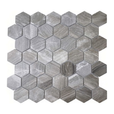 Hexagones 48 mm de grès gris moyen