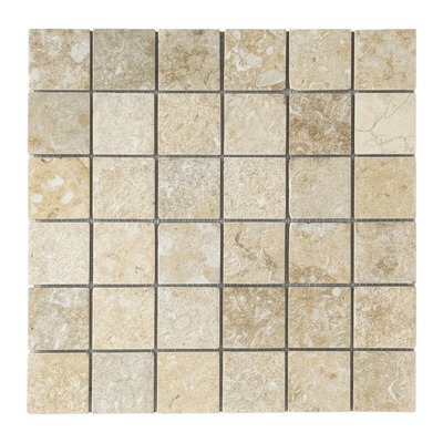 Trame 48 mm de calcaire fossilisé crème à inclusions de coquillages
