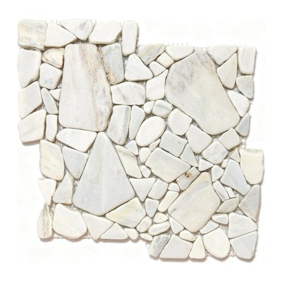 Palladiana d'éclats de marbre blanc et gris polis sur trame