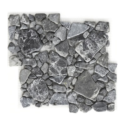 Palladiana d'éclats de marbre anthracite et gris argent