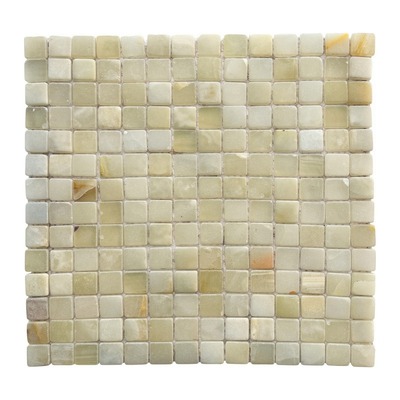 Mini-carrés 15 mm d'onyx vert pâle et blanc