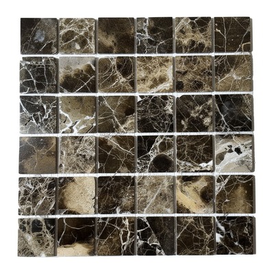 Trame 6x6 d'emperador foncé poli, fines veines blanches
