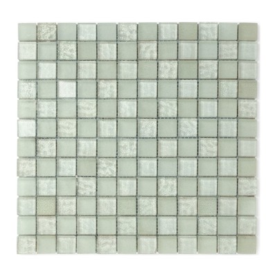 Trame 23 mm de cristal blanc satiné et menthe glacée