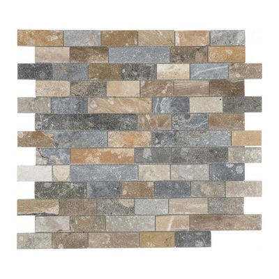 Briques 73x35 de marbre fossilisé mêlé gris et or