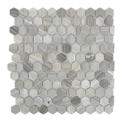 Mini-hexagones veinés bois gris, calepinage serré