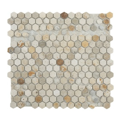 Mini-hexagones de calcaire fossilisé crème