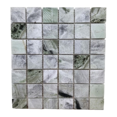 Trame 48 mm de marbre jade vert sauge et blanc
