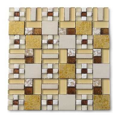 Modulaire cristal crème et or, pierre, inserts fleurs dorées et nacre