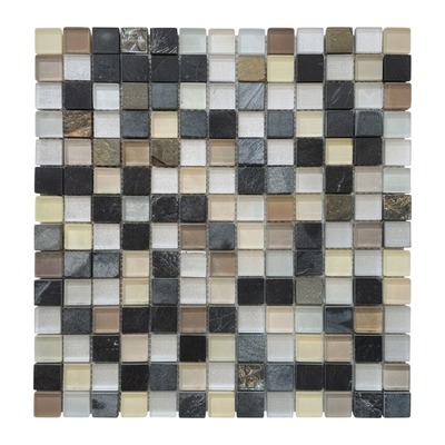 Mini-carrés blanc nacré, ardoise noire et gris