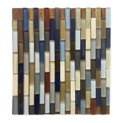 Baguettes verticales multicolores : cristal marine, ciel, beige, bordeaux et pierre