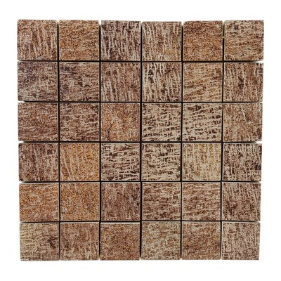 Trame 48 à texture d'écorce, émail brun et taupe